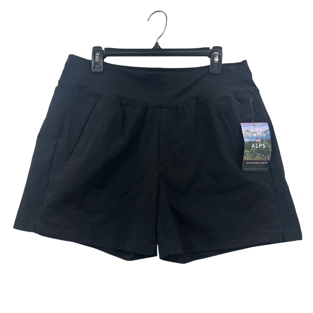 Swiss Alps Womens Performance Black Athletic Shorts L G Life Without Limits